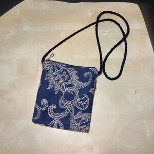 Dana Herbert Tapestry Crossbody Bag – Blue Paisley Small Purse